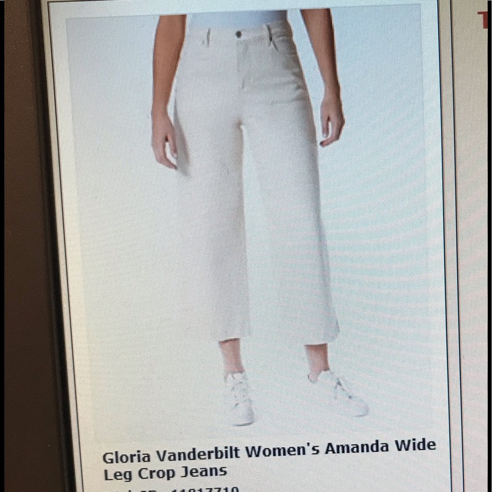 Gloria Vanderbilt Amanda Wide Leg Crop Vanilla Jeans